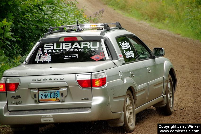 A Subaru Baja sweeps SS1, Crossroads I.