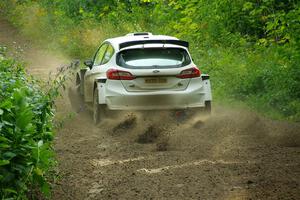 Allen Dobasu / Patrick Walsh Ford Fiesta shreds a left-front tire on SS5, Crossroads II.