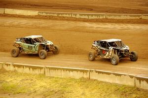 Leticia Bufoni's and Gregoire Michaud's Can-Am Maverick X3s