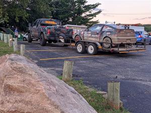 Bret Hunter / Kubo Kordisch Honda CRX after the event and on the trailer.