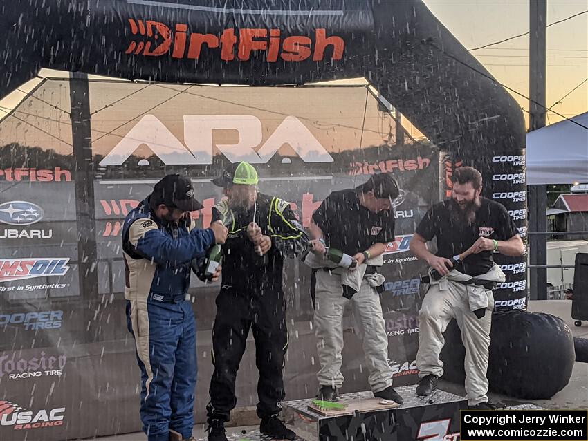 Regional O2WD podium for the 2022 Ojibwe Forests Rally.
