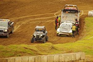 Travis Pastrana's FC1-X goes onto the flatbed.