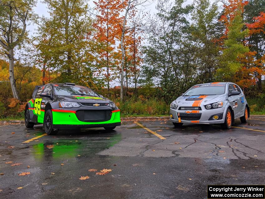 Pat Moro / Ole Holter Chevy Sonic LS and Matt Hoffman / Matt Pionk Chevy Sonic RS before the event.