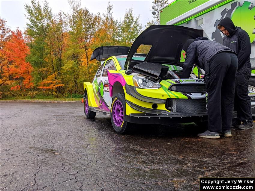 Patrick Gruszka / Florian Barral Mitsubishi Mirage RS before the event.