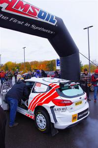 Tom Williams / Ross Whittock Ford Fiesta Rally2 at the ceremonial start.