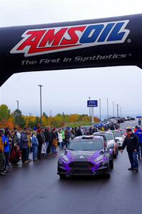 Gary Donoghue / Aileen Kelly Ford Fiesta Proto leaves the ceremonial start.