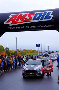 Cameron Steely / Alix Hakala Ford Fiesta ST leaves the ceremonial start.