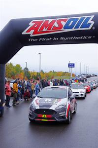 Cameron Steely / Alix Hakala Ford Fiesta ST leaves the ceremonial start.
