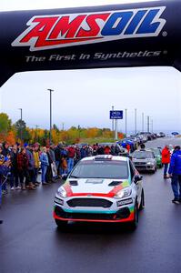 Lucy Block / Michelle Miller Ford Fiesta Rally3 leaves the ceremonial start.