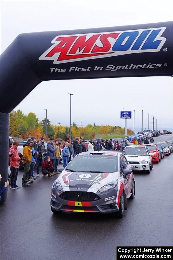 Cameron Steely / Alix Hakala Ford Fiesta ST leaves the ceremonial start.