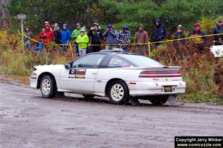 The '0' car, a Mitshibishi Eclipse GSX, on SS1, Passmore North I.