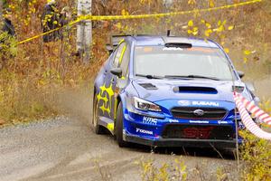 Travis Pastrana / Rhianon Gelsomino Subaru WRX STi on SS1, Passmore North I.