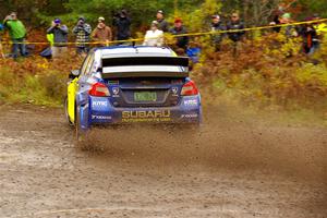 Travis Pastrana / Rhianon Gelsomino Subaru WRX STi on SS1, Passmore North I.