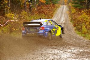 Travis Pastrana / Rhianon Gelsomino Subaru WRX STi on SS1, Passmore North I.