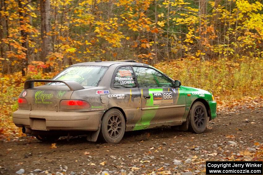 Jordan Locher / Tom Addison Subaru Impreza 2.5RS on SS14, Trouble II.