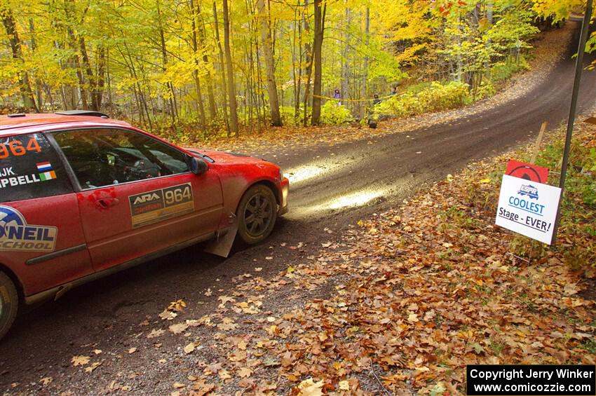 Vivian Campbell / Michael Hordijk Honda Civic at the start of SS15, Mount Marquette.