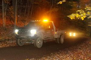 A Ford F-250 Super Duty pickup sweeps SS15, Mount Marquette.