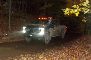 A Ford F-250 Super Duty pickup sweeps SS15, Mount Marquette.