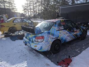 Steve Gingras / Katie Gingras Subaru Impreza and Matt James / Abbey James Subaru Impreza before the event.