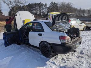 Mark Williams / Tim Kohlmann Subaru WRX STi and Drake Willis / Shelby Sangren Ford Focus before the event.