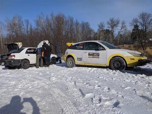 Mark Williams / Tim Kohlmann Subaru WRX STi and Drake Willis / Shelby Sangren Ford Focus before the event.