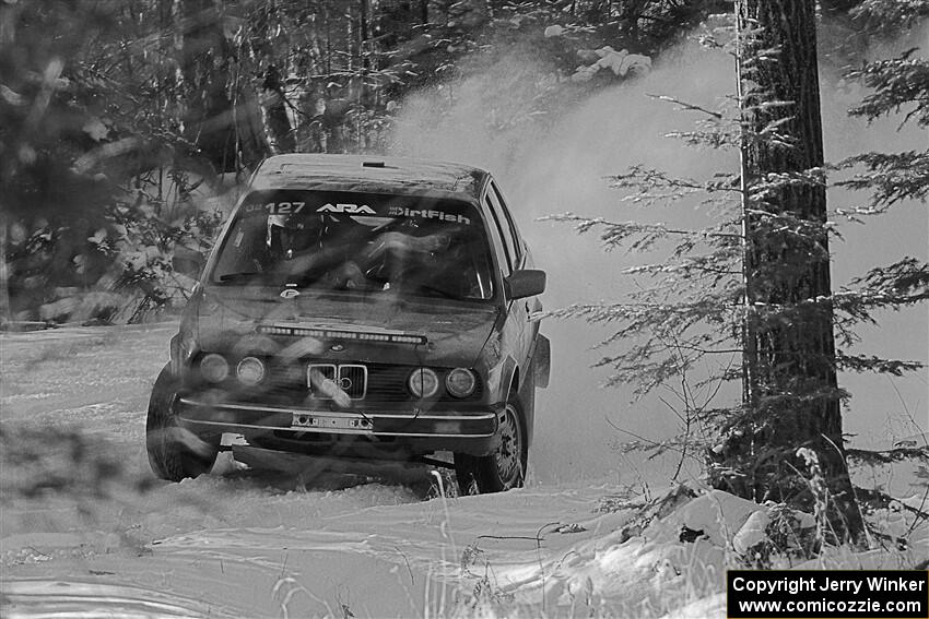 Levi Johnson / Josh Nykanen BMW 325e on SS1.