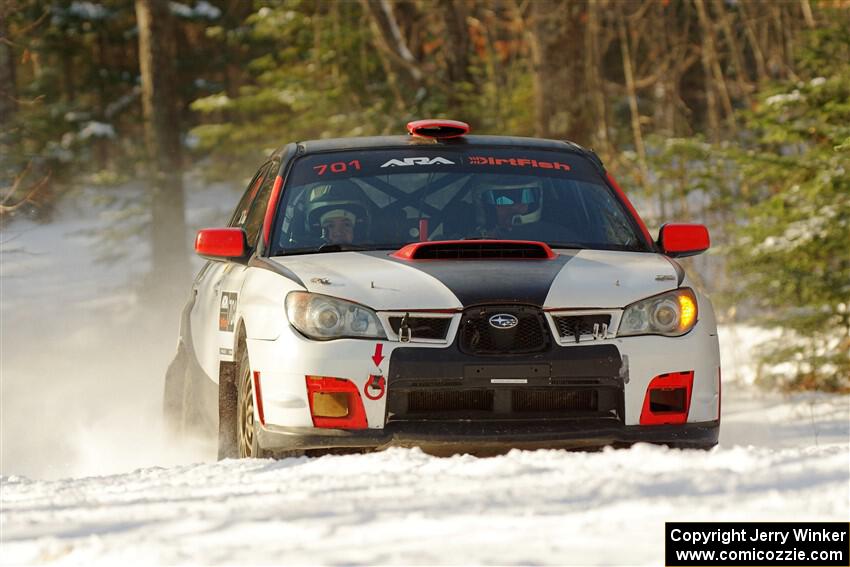 Jason Cook / Maggie Tu Subaru WRX on SS1.