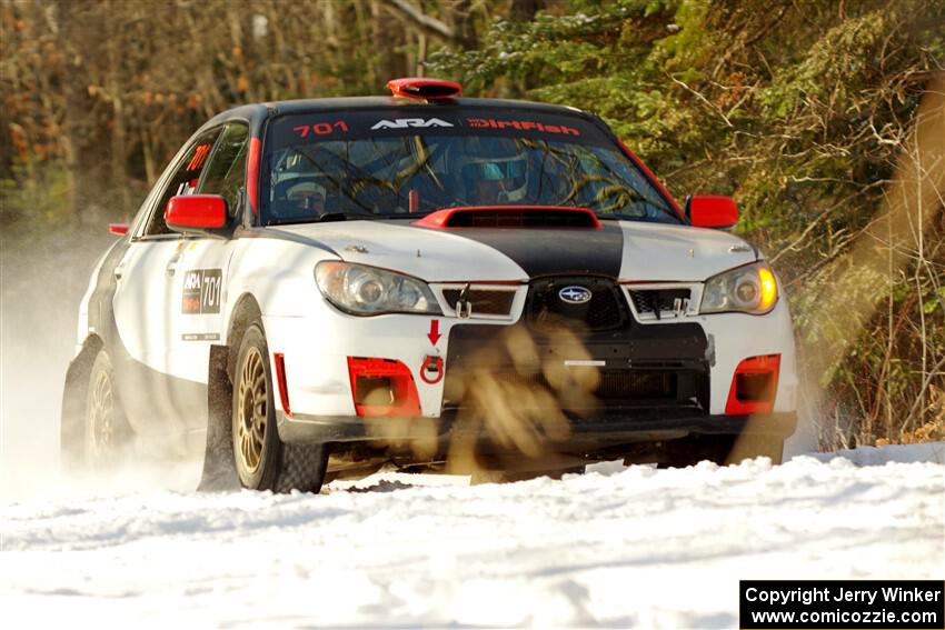 Jason Cook / Maggie Tu Subaru WRX on SS1.