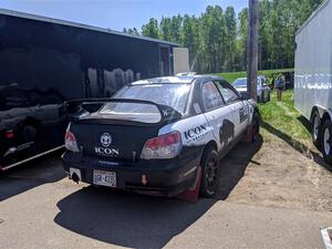 John Farrow / Peter Farrow Subaru WRX before the event.