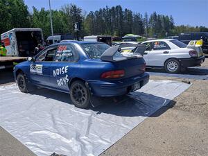 Corey Morris / Josh Nykanen Subaru Impreza and Mark Williams / Tim Kohlmann Subaru WRX STi before the event.