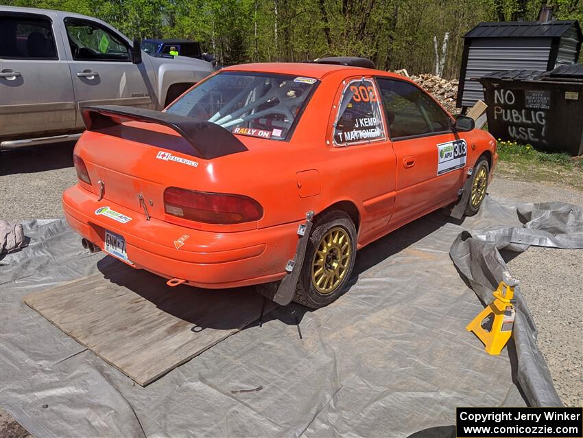 Travis Mattonen / Josh Kemp Subaru Impreza before the event.