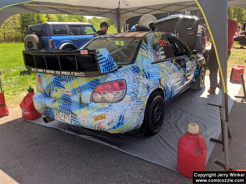 Matt James / Jackie James Subaru Impreza before the event.