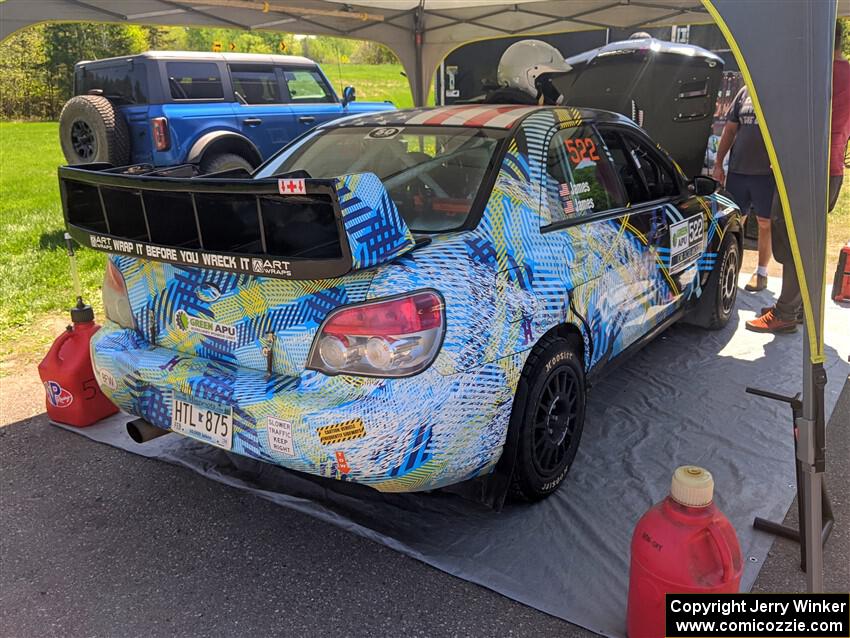 Matt James / Jackie James Subaru Impreza before the event.