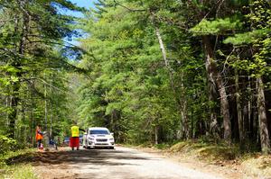 Jamey Randall / Andrew Rausch Subaru WRX at the start of SS1, Parkway I.