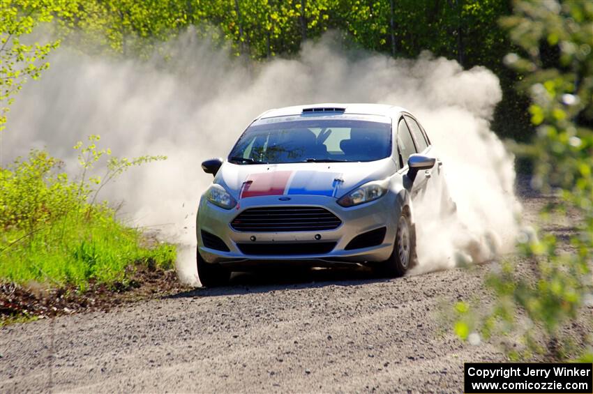 John Wolff / Boyd Smith Ford Fiesta at the finish of SS6, Spur 2 Cutoff II.