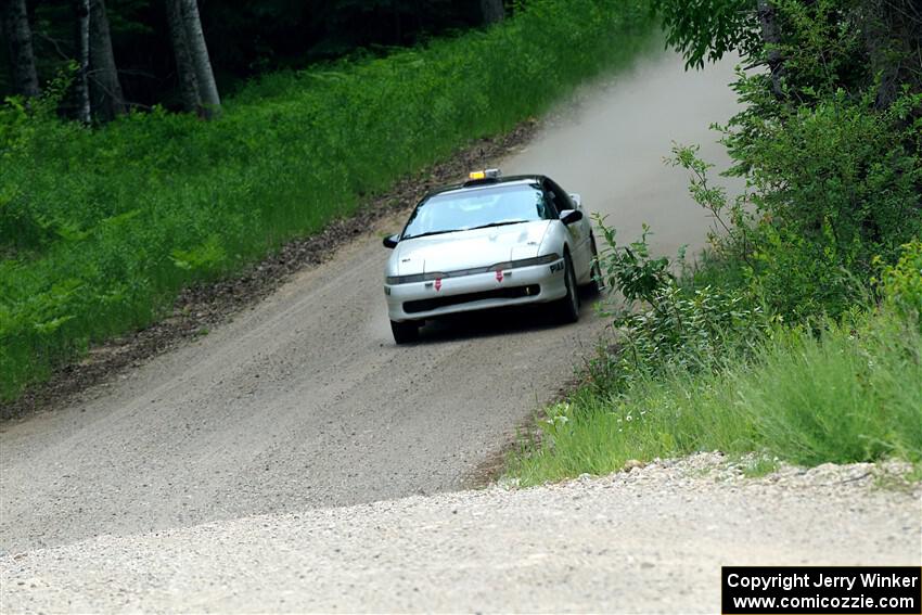 The '0' car, a Mitshibishi Eclipse GSX, on SS1, Camp 3 North.