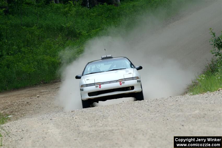 The '0' car, a Mitshibishi Eclipse GSX, on SS1, Camp 3 North.