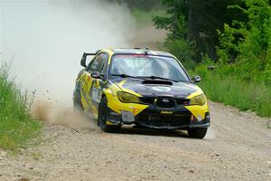 Colin Schulz / Ian Nelson Subaru WRX STi on SS1, Camp 3 North.