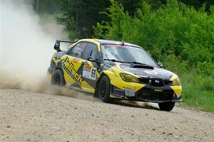 Colin Schulz / Ian Nelson Subaru WRX STi on SS1, Camp 3 North.