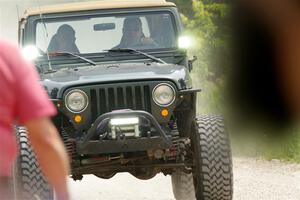 A Jeep Wrangler sweeps SS1, Camp 3 North.