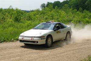 The '0' car, a Mitshibishi Eclipse GSX, on SS2, Skunk Creek.