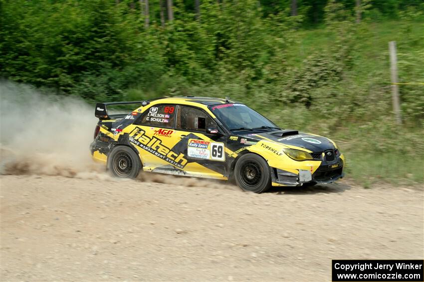 Colin Schulz / Ian Nelson Subaru WRX STi on SS3, Woodtick Hollow.