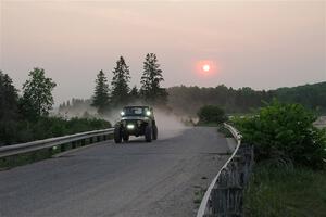 A Jeep Wrangler sweeps SS6, Camp 3 South.