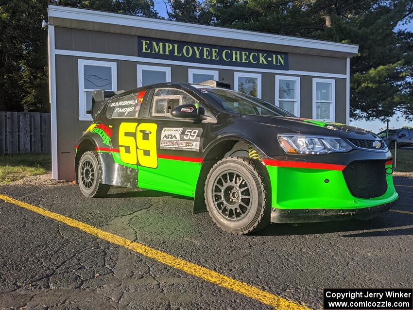 Pat Moro / Claudia Barbera-Pullen Chevy Sonic LS at Thursday evening's parc expose.