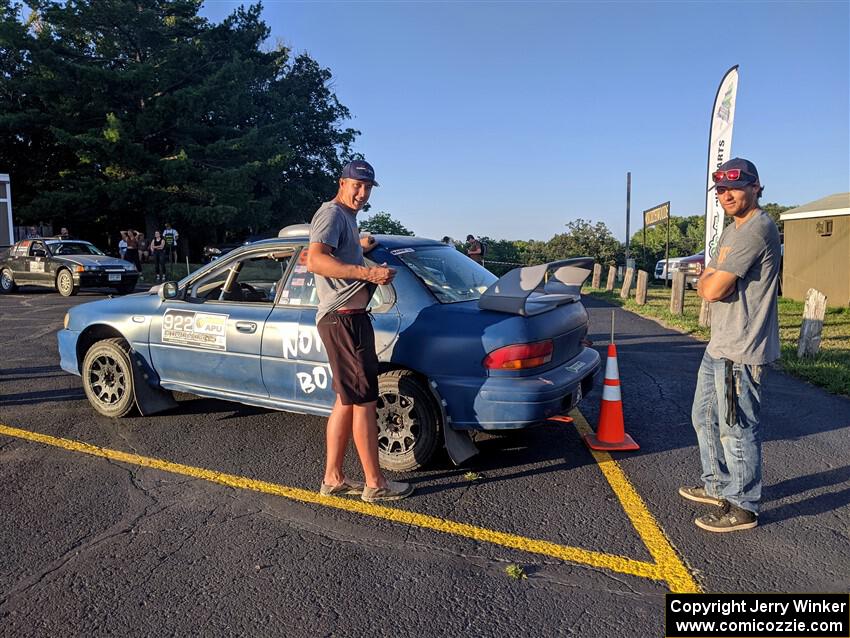 Corey Morris / Josh Nykanen Subaru Impreza at Thursday evening's parc expose.