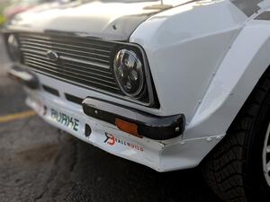 Seamus Burke / Gary McElhinney Ford Escort Mk II at Thursday evening's parc expose.