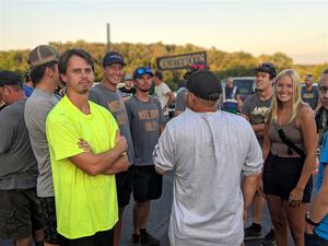 The Noise Boys Subaru Impreza rally teams at Thursday evening's parc expose.