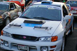 Tyler Matalas / Dustin Sharkozy Subaru Impreza LX at Thursday evening's parc expose.