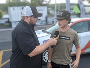 K.J. Miller is interviewed by Jeremy Meyer at Thursday evening's parc expose.