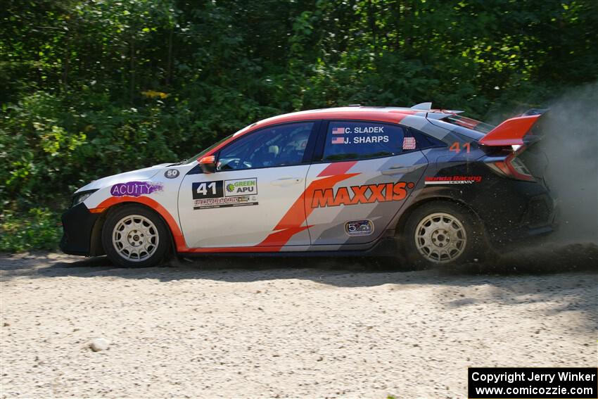 Chris Sladek / John Sharps Honda Civic Hatchback Sport on SS1, Thorpe Tower I.